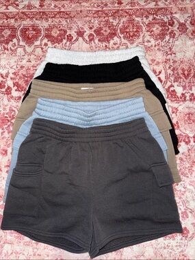 refuge Kids Casual Pull-On Shorts Set - Black, Light Blue, Tan, White, Charcoal